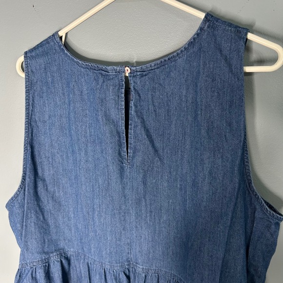 Tommy Hilfiger Womens Blue Denim Tiered Sleeveless Babydoll Dress - Picture 8 of 9